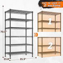 REIBII 6-Tier Metal Shelving Unit Storage Shelves, Sturdy Wire Shelving Adjustable Deep Pantry Shelves Load 800LBS Dorm Storage Shelves for Kitchen Pantry Closet,13.8" D x 21.5" W x 70.5" H by TinyTreasures Baby Boutique