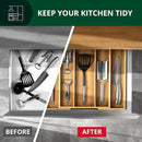 ROYAL CRAFT WOOD Luxury Bamboo Kitchen Drawer Organizer - Silverware Organizer - Utensil Holder and Cutlery Tray with Grooved Drawer Dividers for Flatware and Kitchen Utensils (5 Slot, Natural) by CozyNest Decor
