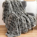 GONAAP Fuzzy Faux Fur Throw Blanket Frosty Black Super Soft Cozy Plush Fuzzy Shaggy Blanket for Couch Sofa Bed (Frosty Black, Throw(50"x60")) by CozyNest Decor