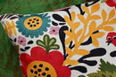 Red Polish Floral Pillow Cover Bird Flower Pillowcase Floral Outdoor Suzani Cushions Flowery Throw Chair Cushion Farmhouse Pillowsham Hand Embroidered Wool 18x18 Inch by CozyNest Decor