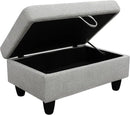 Ottoman Rectangular Storage Ottoman Bench, Flannel Footrest Stool Footstool with Lid for Living Room, Bedroom, Entryway, Gray, 35"x23.5"x17.5" by CozyNest Decor