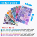 XSEINO About 7200pcs 144 Colors 6mm Crackle Glass Beads Bracelet Making Kit,6Box Different Style Crack Series Colorful Crystal Beads for Bracelet Jewelry Making,DIY Crafts,Friendship Bracelets by TinyTreasures Baby Boutique