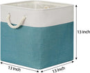 Bidtakay Fabric Baskets for Closets Shelves Lined Set of 3 Large Square Collapsible Storage Bins for Organizing 13 X 13 Cube Storage Bins for Pantry Organization Storage(Teal Blue) by TinyTreasures Baby Boutique