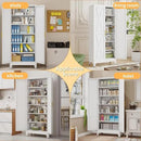 75" Tall Metal Kitchen Pantry Storage Cabinet, Freestanding Cupboard with 2 Doors and 5 Adjustable Shelves, Standing Storage for Kitchen, Bathroom, Garage, Dinning Room or Utility Room（White） by CozyNest Decor
