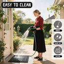 Yimobra Welcome Mat, Heavy Duty Sturdy Door Mats for Home Entrance Outdoor Indoor, Front Doormat for Outside Patio Floor Entry Porch Garage Office, Waterproof, Low Profile, 29.5 x 17, Black Grey by CozyNest Decor