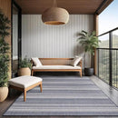 Stripe Outdoor Rug 9x12 Washable Outside Carpet for Indoor Patio Porch Waterproof Easy Cleaning Non Shedding Area Rugs Blue 9 x 12 by CozyNest Decor