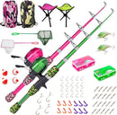 Kids Fishing Pole, Kids Portable Telescopic Fishing Rod Set, Tackle Box and Fishing Net Combo Kit, Kids Fishing Gear for Boys and Girls Age 5-10 and Youth by TinyTreasures Baby Boutique