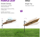 PURPLE LEAF 11ft Solar powered LED Patio Umbrella Outdoor Round Umbrellas Large Cantilever Umbrella with LED lights Windproof Offset Umbrellas Heavy Duty for Garden Deck Pool Patio, Beige by GreenHaven Gardens