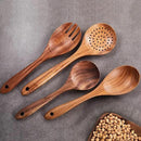 Wooden Kitchen Utensils Set,GUDAMAYE 9 PCE Natural Teak Wooden Spoons For Non-stick Pan for Cooking, by CozyNest Decor