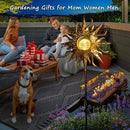 HOMEIMPRO Large Sun Solar Garden Decor Lights Outdoor Garden Gifts Mom Dad, Crackle Glass Metal Stake,Yard Decorations, Waterproof LED Lights for Lawn Patio Ornaments, Mothers Day Gifts for Women by GreenHaven Gardens