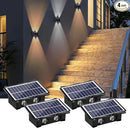 4LED Solar Wall Lights, Up and Down Lighting Solar Light Outdoor Waterproof IP65, 6500K/3000K Solar Fence Light for Yard Garden Garage Christmas Decorations (4 Pack)