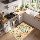 Floral 2x3 Area Rug Machine Washable Soft Print Boho Carpet Non Slip Doormat Low Pile Flower Area Rugs for Living Room Bedroom Nursery Kitchen Dining Room Indoor-Ivory/Yellow by TinyTreasures Baby Boutique