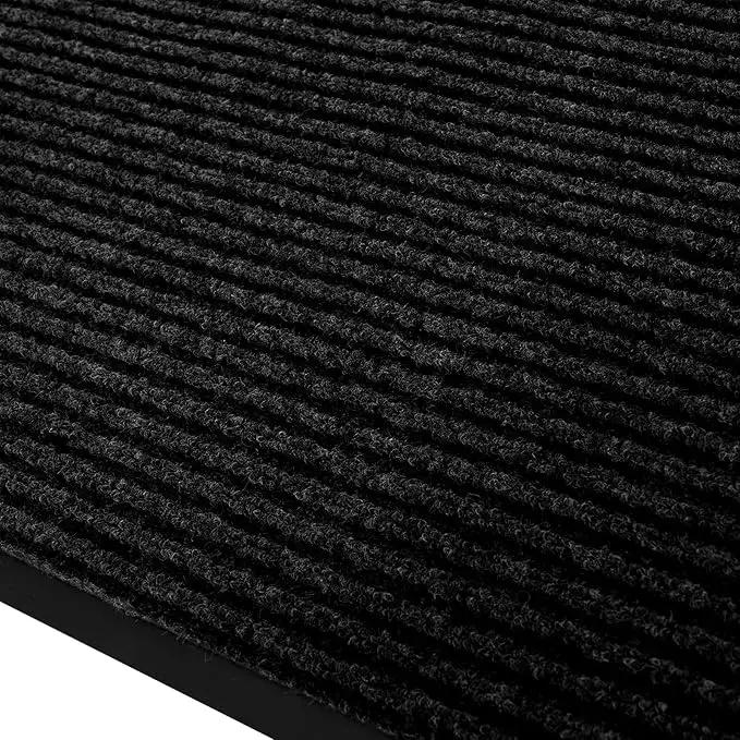 fani Heavy Duty Large Outdoor Indoor Entrance Black Doormat Waterproof Low Profile Entrance Rug Front Door Mat Patio Anti-Skid Rubber Back, 48x72 inch (Black), photo 4 of 8