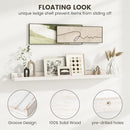 Picture Ledge Shelf, 48 Inch Long Floating Shelves for Wall, Nursery Bookshelf for Storage with Lip, Rustic Elm Wood Photo Ledge Shelves for Bedroom, Living Room, Kitchen (White, 48in Set of 2) by TinyTreasures Baby Boutique