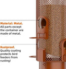 Metal Squirrel Proof Bird Feeder,Bird Feeders for Outdoors,Weight Activated Squirrel Proof Wild Bird Feeders with Finch Cardinal Chickadee,Large Capacity,Weatherproof and Durable,Reddish Brown by GreenHaven Gardens
