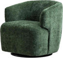Swivel Accent Chair, Chenille Barrel Chair for Living Room, Cozy Round Boucle Arm Chair, Metal Base for Club Nursery Bedroom, Green by CozyNest Decor