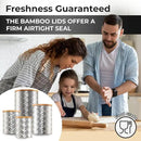 Pebble & Stem® Silver Stainless Steel Canister Set for Kitchen Counter, Food-Grade Canister Set of 4, Airtight Lids, Sugar and Flour Containers for Countertop, Coffee and Tea Storage, Farmhouse Decor by CozyNest Decor