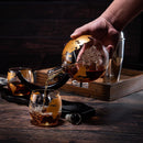 Gold Etched Whiskey Decanter Set Globe With 2 Gold Etched Globe Whisky Glasses Perfect For A Birthda by The Wine Savant