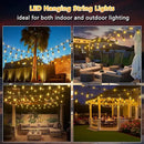 Outdoor String Fairy Lights, 48ft Dimmable Patio Lights with 15+1 S14 Retro Edison Bulbs & 144 Fairy Rope, IP65 Waterproof, LED Outside Hanging Light for Party Backyard Bistro, 7 Strands Connectable by GreenHaven Gardens