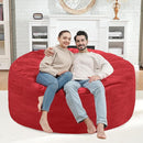4FT Bean Bag Chair, Large Bean Bag Chairs with Memory Foam Filled, Fluffy Beanbag Sofa with Dutch Velvet Cover, Round BeanBag Chairs for Living Room, Playroom - Red by TinyTreasures Baby Boutique