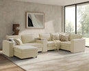HULALA HOME Modular Sectional Sofa with USB Port and Console, 6 Seater Sofa with Storage Ottoman, Oversized U Shaped Couches for Living Room, FSC Certified, Beige by CozyNest Decor