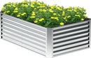 4x2x2FT Galvanized Raised Garden Bed,Planter Raised Beds-Metal Garden Box,Large Plant for Outdoor Planting, Vegetables Bed,Flower,Herb-Sliver by GreenHaven Gardens