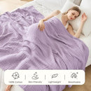 EMME Cotton Blanket Twin XL for Bed Soft Muslin Blankets 66"x90" Lightweight Breathable Layering Bedspread Coverlet All Season Gauze, Lavender by CozyNest Decor