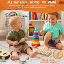 Natural Wood Musical Toys for Toddlers 1-3, Kids Musical Instruments set of 7 items Kids Guitar Egg shakers Flute Instruments Maracas Baby Xylophone Tambourine Castanets, Toddler learning Toys Experts by TinyTreasures Baby Boutique