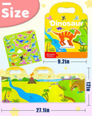 Benresive Reusable Sticker Books for Kids 2-4, Sticker Books for Toddlers 1-3 2-4, Toddler Travel Toys Activities Crafts Gifts - Dinosaur by TinyTreasures Baby Boutique