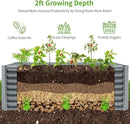 Land Guard 8×4×2ft Galvanized Raised Garden Bed, Planter Boxes Outdoor, Raised Garden Beds Outdoor for Vegetables, Flowers, Herbs, 479 Gallons, Modern Gray… B0CWTYXT24 by GreenHaven Gardens
