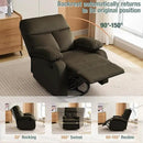 Swivel Rocker Recliner for Adults, Small Recliner Chair for Small Spaces, Rocking Recliner Chair for Nursery. Living Room, RV, Bedroom, Dark Brown by CozyNest Decor