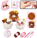 Mewaii Crochet Kit for Beginners Level 2 with 40% Extra Eco-Friendly Pre-Started Easy Yarn, Step-by-Step Video Tutorials for Adults and Kids (3 Pack Cows) by TinyTreasures Baby Boutique