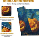 Halloween Placemats Set of 4 Pumpkin Vincent Van Gogh Starry Night Art Linen Table Mats 12x18 Inch Jack O Lantern Farmhouse Place Mats for Party Kitchen Dining Outdoor Indoor Decor by CozyNest Decor