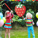 Wernnsai Red Strawberry Piñata For Kids - Strawberry Baby Shower Pinata Strawberry Birthday Party Decorations Summer Fruit Themed Party Game Supplies With Bat Blindfold 16.5" × 11.6" ×3" by TinyTreasures Baby Boutique