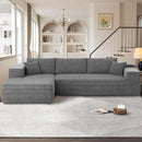 104" Cloud Sectional Couches for Living Room,L Shaped Boneless Couch in A Box,Sleeper Sofa with Comfy Chaise No Assembly Required,Grey by CozyNest Decor