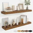 fuqing Floating Shelves for Wall, Bathroom Shelf Wall Mounted for Storage, Shelves with Invisible Bracket for Bedroom, Kitchen, Living Room, Farmhouse Small Book Shelf, 36 Inch Set of 2, Rustic Brown by CozyNest Decor