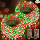 Hezbjiti 2 Pack 1000 LED 403 FT Christmas String Lights Outdoor, 8 Lighting Modes IP44 Waterproof Fairy Lights with Timer and Dimmable Function for Party Tree Decorations (Red+Green, Clear Wire) by GreenHaven Gardens