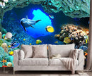 The Undersea World Wallpaper Ocean Dolphin Fish Wall Mural Large Wall Decor for Living Room Bedroom Dining Room(Not Self-Adhesive) by TinyTreasures Baby Boutique