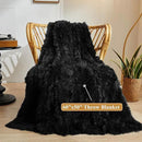 XeGe Luxury Faux Fur Throw Blanket, Black Soft 50x60 Fluffy Blanket Throw, Shaggy Plush Decorative Couch Blanket, Cute Furry Bed Throw Fuzzy Lap Blanket for Kids Women Men Teen Girls Black by CozyNest Decor