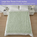 Bigacogo Chunky Knit Throw Blanket for Couch, 51x63 inches, 100% Hand Knitted with Thick Jumbo Chenille Yarn, Cozy Soft Large Rope Knot Cable Crochet Blankets for Sofa Bed Living Room, Sage Green by CozyNest Decor