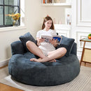Bean Bag Chair for Adults, Comfortable Bean Bag Sofa with Back Support and Pillows, Giant Bean Bag Chairs Suitable for Living Rooms, Bedrooms and Apartments -Dark Blue by TinyTreasures Baby Boutique