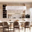 Alabaster Rectangular Chandelier for Dining Room, L39in Modern Chandeliers, Adjustable Marble Pendant Light Fixture, Rectangle Chandelier for Dining Table Living Room Kitchen Island (Bulbs INCL) by CozyNest Decor