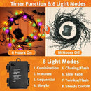 [ Timer & 8 Modes ] 6 Ft 54LED Halloween Willow Vine Twig Decor Branches Garland Decorations Orange ＆ Purple ＆ Green Lights -Battery Operated Garland for Indoor Wall Fireplace Halloween Decorations by CozyNest Decor