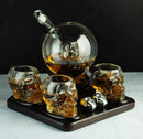 Skull Skeleton Wine & Whiskey Globe Decanter Set 850 mL