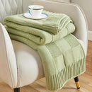 CozeCube Check Knit Throw Blanket, Sage Green Checkered Throw for Couch, Decorative Christmas Soft Cozy Warm Knitted Blanket for Bed Sofa Living Room, 50"X60" by CozyNest Decor