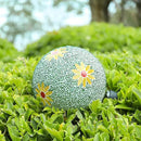 VCUTEKA Gazing Ball, 8" Glass Gazing Balls Sphere for Garden Lawn Outdoor Ornament Yard Decorative, Daisy by CozyNest Decor