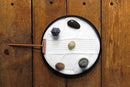 Nature's Mark Mini Zen Garden Kit for Desk with Rake, White Sand, Black Round Base, Miniature Pagoda Figure, River Rocks and Miniature Buddha Figure (6Lx6W Round B) by GreenHaven Gardens