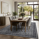 9x12 Area Rug Living Room Rugs, Stain Resistant Washable Rug, Vintage Large Non-Slip Backing, Low Pile Lightweight Print Rug for Bedroom Dinning Room Home Office (Grey) by TinyTreasures Baby Boutique