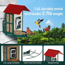SOLIOM Solar Bird Feeder with Camera for Outdoors - AI Smart Birdhouse, 2K Live View & Instant Alerts, Squirrel Proof - Perfect Bird Watching Gift (Red) by GreenHaven Gardens