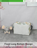 LANGYASHAN Rectangular Storage Bin Collapse Canvas Fabric Cartoon Storage Basket with Handles for Organizing Home Kitchen Boys and Girls Toys Office Closet Shelf Baskets (Rec animal) by TinyTreasures Baby Boutique